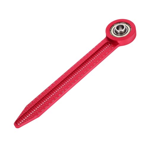 Cabilock konzentrischer Kompass Holzbearbeitungswerkzeuge Mini-Lineal Holzbearbeitungslineal aus Aluminium Kreiszeichnungshersteller Zimmermannskreislineal Aluminiumlegierung rot von Cabilock