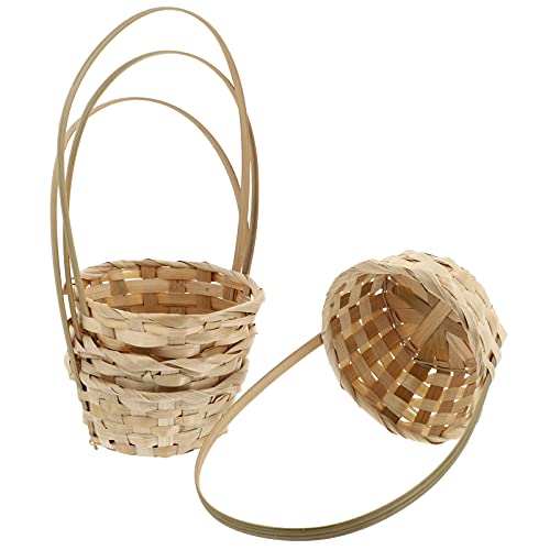Cabilock BlumenmäDchen Korb 4 StüCk, Handgefertigter Bambuskorb FüR Hochzeit, Aufbewahrung Und Dekoration, 15x15x26cm, Beige Cabilock BlumenmäDchen Korb 4 StüCk, Handgefertigter Bambuskorb FüR Hochzeit, Aufbewahrung Und Dekoration, 15x15x26cm, Beige von Cabilock