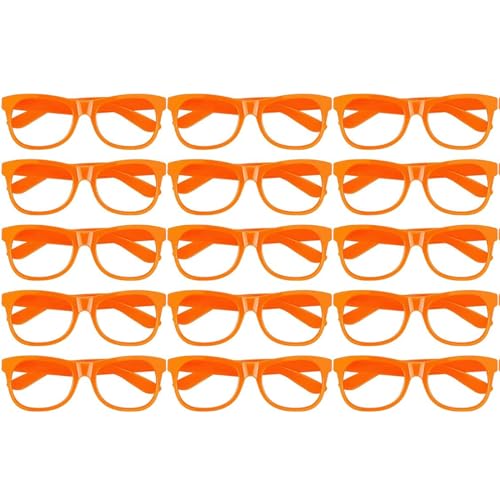 Cadeaux4U 16 x orangefarbene Brillenfassungen, keine Gläser, Kinderbrille, ultraleicht, Partyzubehör, Sonnenbrille für Kinder, Erwachsene, Cosplay-Kostüm-Zubehör Cadeaux4U 16 x orangefarbene Brillenfassungen, keine Gläser, Kinderbrille, ultraleicht, Partyzubehör, Sonnenbrille für Kinder, Erwachsene, Cosplay-Kostüm-Zubehör von Cadeaux4U