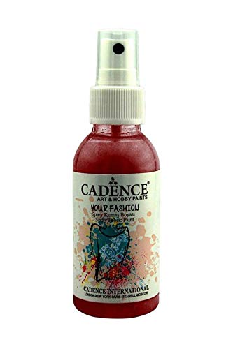 Cadence Textilfarbe zum Sprühen (Fashion Spray) | auf Wasserbasis | 100 ML (1106-Crimpson Rot) von Cadence