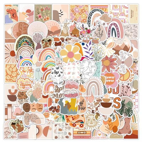 100 Stück Bohemian Sticker Set, Asthetische Aufkleber, Boho Sticker Aufkleber, Wasserdicht, Kreatives DIY für Laptop Mobiltelefone Skateboard Gepäck etc, Geeignet für Erwachsene und Kinder 100 Stück Bohemian Sticker Set, Asthetische Aufkleber, Boho Sticker Aufkleber, Wasserdicht, Kreatives DIY für Laptop Mobiltelefone Skateboard Gepäck etc, Geeignet für Erwachsene und Kinder von Cadimus