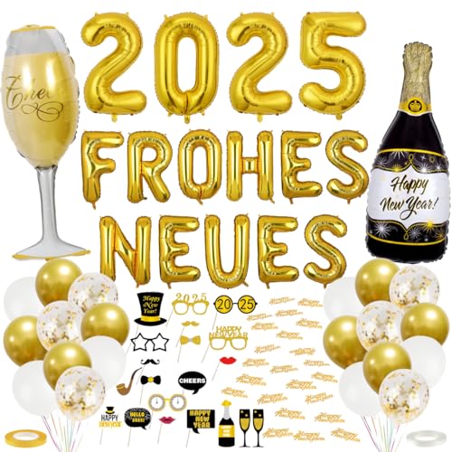 Cadimus Silvester Deko 2025,2025 Neujahrsballons, Frohes Neues Jahr Ballonset, Schwarz Gold Neujahr Deko,Silvester Konfetti+Foto Requisiten Neujahr Cadimus Silvester Deko 2025,2025 Neujahrsballons, Frohes Neues Jahr Ballonset, Schwarz Gold Neujahr Deko,Silvester Konfetti+Foto Requisiten Neujahr von Cadimus