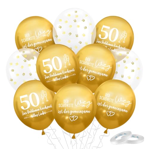 Cadimus 24 Stück Goldene Hochzeit Luftballons, 12 Zoll Ballons Gold Metallic, Helium Ballon Goldene Hochzeit 50, Luftballons Gold Konfetti, für 50. Jubiläum Deko Cadimus 24 Stück Goldene Hochzeit Luftballons, 12 Zoll Ballons Gold Metallic, Helium Ballon Goldene Hochzeit 50, Luftballons Gold Konfetti, für 50. Jubiläum Deko von Cadimus