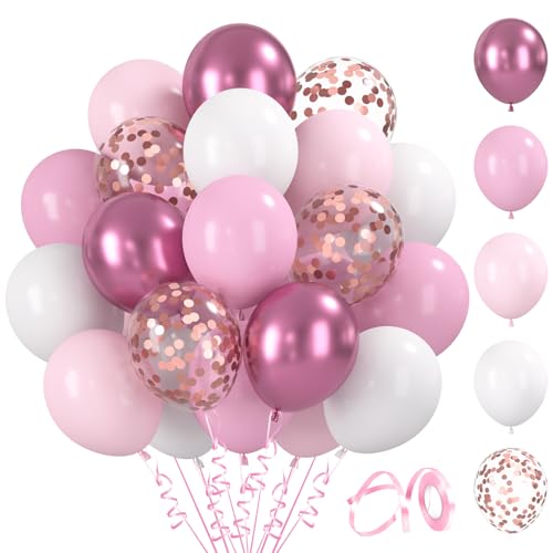 Cadimus 60 Stück Luftballons Rosa Weiß, 12 Zoll Latex Luftballons Hellrosa Weiss, Metallic Ballons und Konfetti Ballons Set, für Geburtstag Hochzeit Verlobung Babyparty Party Dekoration Cadimus 60 Stück Luftballons Rosa Weiß, 12 Zoll Latex Luftballons Hellrosa Weiss, Metallic Ballons und Konfetti Ballons Set, für Geburtstag Hochzeit Verlobung Babyparty Party Dekoration von Cadimus