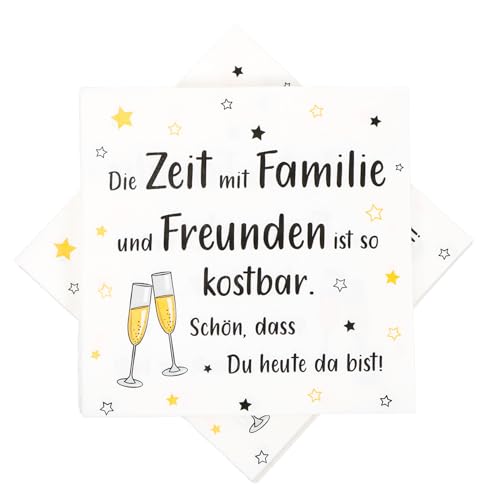 Cadimus 40 Stück Servietten Freunde und Familie, Servietten Kostbare Zeit, Geburtstagsservietten, Spruch Tischdeko, Papierservietten für Geburtstag Hochzeit Feste Partys, 33 x 33cm Cadimus 40 Stück Servietten Freunde und Familie, Servietten Kostbare Zeit, Geburtstagsservietten, Spruch Tischdeko, Papierservietten für Geburtstag Hochzeit Feste Partys, 33 x 33cm von Cadimus