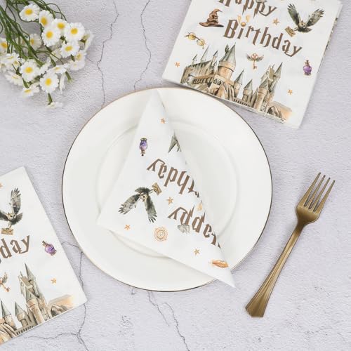 Cadimus 40 Stück Servietten Geburtstag Deko, Happy Birthday Servietten, Wizard Geburtstag Deko, Geburtstagsservietten, Kindergeburtstag Tischdeko, 33 x 33cm Cadimus 40 Stück Servietten Geburtstag Deko, Happy Birthday Servietten, Wizard Geburtstag Deko, Geburtstagsservietten, Kindergeburtstag Tischdeko, 33 x 33cm von Cadimus