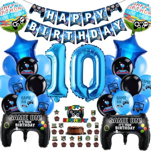 Cadimus Videospiel Geburtstag Deko,Gaming Luftballons 10,Ballons Deko 10 Jahre Junge,Geburtstag 10. Spielthemen Party,XXL Gaming Controller Folienballons,Luftballons Spiel Blau Schwarz Cadimus Videospiel Geburtstag Deko,Gaming Luftballons 10,Ballons Deko 10 Jahre Junge,Geburtstag 10. Spielthemen Party,XXL Gaming Controller Folienballons,Luftballons Spiel Blau Schwarz von Cadimus