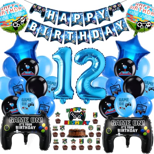 Cadimus Videospiel Geburtstag Deko,Gaming Luftballons 12,Ballons Deko 12 Jahre Junge,Geburtstag 12. Spielthemen Party,XXL Gaming Controller Folienballons,Luftballons Spiel Blau Schwarz Cadimus Videospiel Geburtstag Deko,Gaming Luftballons 12,Ballons Deko 12 Jahre Junge,Geburtstag 12. Spielthemen Party,XXL Gaming Controller Folienballons,Luftballons Spiel Blau Schwarz von Cadimus