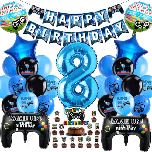 Cadimus Videospiel Geburtstag Deko,Gaming Luftballons 8,Ballons Deko 8 Jahre Junge,Geburtstag 8. Spielthemen Party,XXL Gaming Controller Folienballons,Luftballons Spiel Blau Schwarz Cadimus Videospiel Geburtstag Deko,Gaming Luftballons 8,Ballons Deko 8 Jahre Junge,Geburtstag 8. Spielthemen Party,XXL Gaming Controller Folienballons,Luftballons Spiel Blau Schwarz von Cadimus