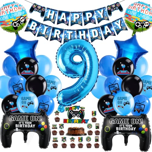 Cadimus Videospiel Geburtstag Deko,Gaming Luftballons 9,Ballons Deko 9 Jahre Junge,Geburtstag 9. Spielthemen Party,XXL Gaming Controller Folienballons,Luftballons Spiel Blau Schwarz Cadimus Videospiel Geburtstag Deko,Gaming Luftballons 9,Ballons Deko 9 Jahre Junge,Geburtstag 9. Spielthemen Party,XXL Gaming Controller Folienballons,Luftballons Spiel Blau Schwarz von Cadimus