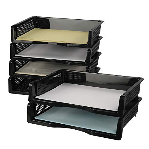 Cadine 6 Stück Schreibtischablage Stapelbar, Schwarz, A4 Dokumentenablage Plastik, Korb Plastik, Briefablage Stapelbar Cadine 6 Stück Schreibtischablage Stapelbar, Schwarz, A4 Dokumentenablage Plastik, Korb Plastik, Briefablage Stapelbar von Cadine