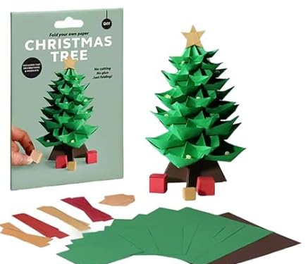 DIY Papier Weihnachtskrippe Weihnachtskrippe Set mit Jesus, Engel und Schaf, Handgefertigtes Origami Kit, 3D Weihnachtsbaum Papier Basteln für Freunde, Familie (#C) von Caduola