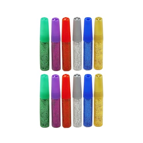 Caelura 12 Stück Glitzerstifte, Glitzerkleber für Kinder, Glitter Glue Original, Glitzer Basteln für Dekoration und kreatives Gestalten 6 Farben x 6ML Caelura 12 Stück Glitzerstifte, Glitzerkleber für Kinder, Glitter Glue Original, Glitzer Basteln für Dekoration und kreatives Gestalten 6 Farben x 6ML von Caelura
