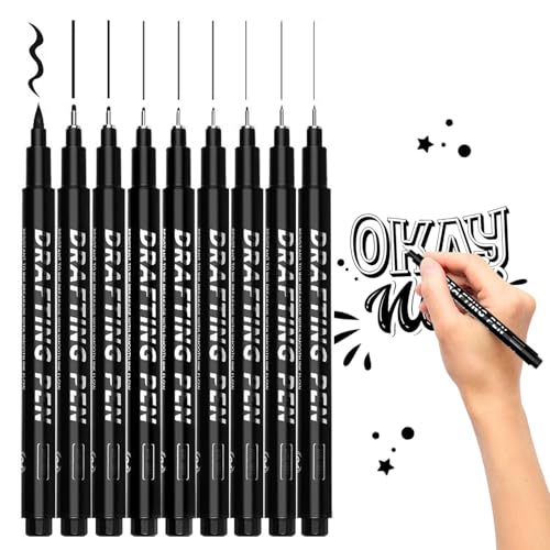 Caelura Fineliner Schwarz Stifte, 9 Stück Fineliner Stifte Set, Wasserfest Tuschestifte zum Illustrationen,Skizzieren,Technisches Zeichnen für Erwachsene und Kinder Schule Büro Einschulung Geschenke Caelura Fineliner Schwarz Stifte, 9 Stück Fineliner Stifte Set, Wasserfest Tuschestifte zum Illustrationen,Skizzieren,Technisches Zeichnen für Erwachsene und Kinder Schule Büro Einschulung Geschenke von Caelura