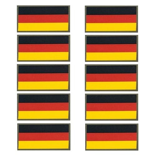 Café Viereck ® Bundeswehr Germany Deutschland Flaggen Patch Hoheitsabzeichen - 5 x 3 cm gewebt mit Klett (10) von Café Viereck