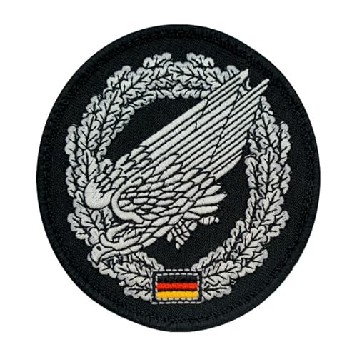 Café Viereck ® Bundeswehr Truppengattung Barettabzeichen Patch Gestickt mit Klett - 8,5 cm hoch (Fallschirmjäger) von Café Viereck