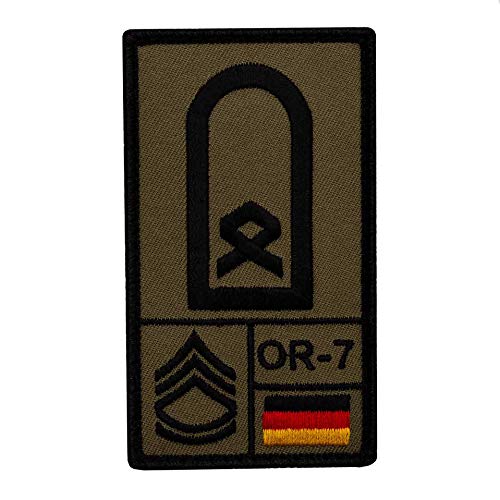 Café Viereck ® Hauptfeldwebel Bundeswehr Rank Patch mit Dienstgrad - Gestickt mit Klett – 9,8 cm x 5,6 cm von Café Viereck