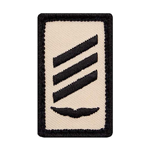 Café Viereck ® Hauptgefreiter Luftwaffe Bundeswehr Rank Patch mit Dienstgrad - Gestickt mit Klett – 3 x 5 cm – Sand – Mini Patch von Café Viereck