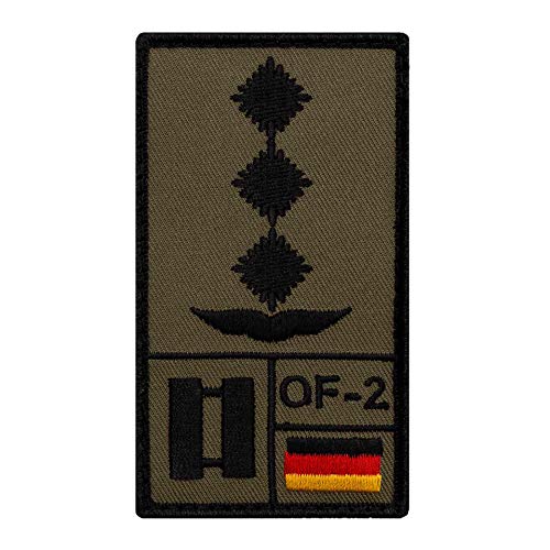Café Viereck ® Hauptmann Luftwaffe Bundeswehr Rank Patch mit Dienstgrad - Gestickt mit Klett – 9,8 cm x 5,6 cm von Café Viereck