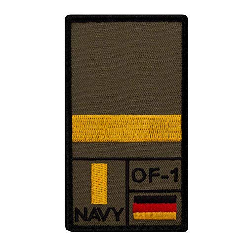Café Viereck ® Leutnant zur See Bundeswehr Rank Patch mit Dienstgrad - Gestickt mit Klett – 9,8 cm x 5,6 cm von Café Viereck
