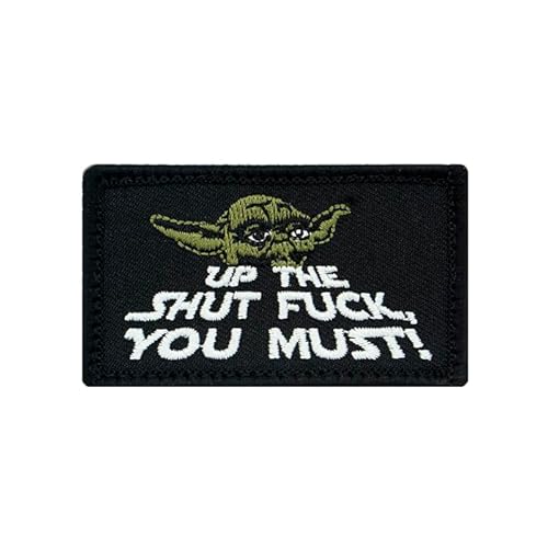 Café Viereck ® Lustiges Bundeswehr Fun Patch Gestickt mit Klett – 7 x 4 cm - Yoda von Café Viereck