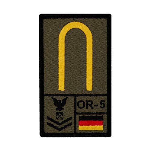 Café Viereck ® Maat Bundeswehr - Marine Rank Patch mit Dienstgrad - Gestickt mit Klett – 9,8 cm x 5,6 cm (Oliv) von Café Viereck
