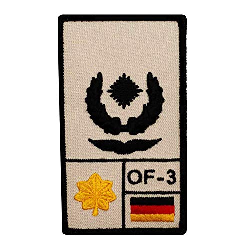 Café Viereck ® Major Luftwaffe Bundeswehr Rank Patch mit Dienstgrad - Gestickt mit Klett – 9,8 cm x 5,6 cm (sand) von Café Viereck