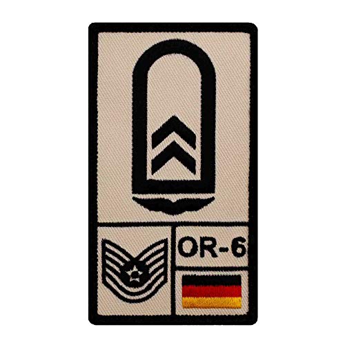Café Viereck ® Oberfeldwebel Luftwaffe Bundeswehr Rank Patch mit Dienstgrad - Gestickt mit Klett – 9,8 cm x 5,6 cm von Café Viereck