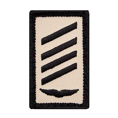 Café Viereck ® Stabsgefreiter Luftwaffe Bundeswehr Rank Patch mit Dienstgrad - Gestickt mit Klett – 3 x 5 cm Mini sand von Café Viereck