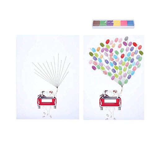 Fingerabdruck Baum, Hochzeit G?stebuch Poster DIY Gast Unterschrift Anmelden Buch Fingerabdruck Baum ?lde für Hochzeit Geburtstagsfeier(EIN) von Yosoo