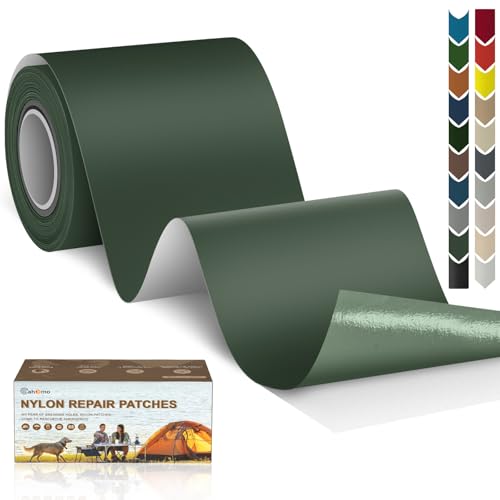 Cahomo Nylon Reparatur Patches, 7.6x200 cm Selbstklebender Wasserdichte Reparatur Patch, Daunenjacke Flicken Reparaturset,Nylon Flicken Selbstklebend, für Jacken, Zelte, Daunenjacke-Armeegrün Cahomo Nylon Reparatur Patches, 7.6x200 cm Selbstklebender Wasserdichte Reparatur Patch, Daunenjacke Flicken Reparaturset,Nylon Flicken Selbstklebend, für Jacken, Zelte, Daunenjacke-Armeegrün von Cahomo