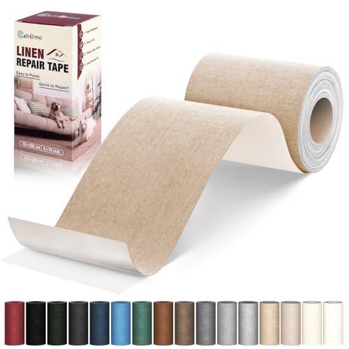 Flicken Selbstklebend Stoff, Cahomo Leinenstoff Patches Selbstklebend, 10x200 cm Leinen Reparatur Patches für Sofa, Autositze, Bootssitze, Bürostuhl, Vorhang - Dunkelbeige Flicken Selbstklebend Stoff, Cahomo Leinenstoff Patches Selbstklebend, 10x200 cm Leinen Reparatur Patches für Sofa, Autositze, Bootssitze, Bürostuhl, Vorhang - Dunkelbeige von Cahomo