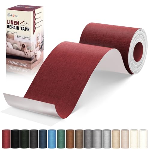 Flicken Selbstklebend Stoff, Cahomo Leinenstoff Patches Selbstklebend, 10x200 cm Leinen Reparatur Patches für Sofa, Autositze, Bootssitze, Bürostuhl, Vorhang - Dunkelrot Flicken Selbstklebend Stoff, Cahomo Leinenstoff Patches Selbstklebend, 10x200 cm Leinen Reparatur Patches für Sofa, Autositze, Bootssitze, Bürostuhl, Vorhang - Dunkelrot von Cahomo