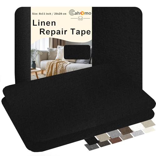 Leinenstoff Patches Selbstklebend, 3 Stück 20x28 cm Leinen Reparatur Patches, Leinen Flicken Selbstklebend, für Sofas, Autositze, Vorhang Kopfteile, Rucksack Schwarz Leinenstoff Patches Selbstklebend, 3 Stück 20x28 cm Leinen Reparatur Patches, Leinen Flicken Selbstklebend, für Sofas, Autositze, Vorhang Kopfteile, Rucksack Schwarz von Cahomo