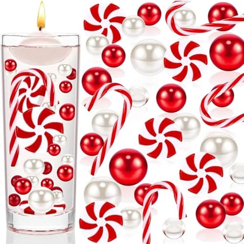 CaiTang 10065 Stück Schwebende Weihnachtsvasenfüller, Weihnachts Vasenfüller,Schwimmende Perlen,Zuckerstange und runde Bonbons aus Plastik, für Vasenfüller Schwimmende Weihnachten Deko CaiTang 10065 Stück Schwebende Weihnachtsvasenfüller, Weihnachts Vasenfüller,Schwimmende Perlen,Zuckerstange und runde Bonbons aus Plastik, für Vasenfüller Schwimmende Weihnachten Deko von CaiTang