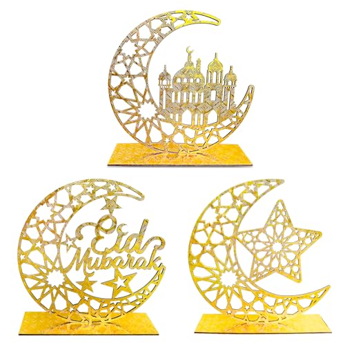 CaiTang 3 Stück Eid Mubarak Holz Dekoration, Ramadan Mubarak Holz Dekoration, Holz Ramadan Dekoration Mond Sterne, Ornamente DIY Holz Eid Mubarak Tischdekoration für Muslim Islam Tischdekoration CaiTang 3 Stück Eid Mubarak Holz Dekoration, Ramadan Mubarak Holz Dekoration, Holz Ramadan Dekoration Mond Sterne, Ornamente DIY Holz Eid Mubarak Tischdekoration für Muslim Islam Tischdekoration von CaiTang