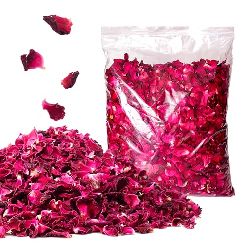 CaiTang 300g Natürliche Getrocknete Rosenblätter,Echte Blume Trockene Rote Rose Blütenblätter für Fußbad Körperbad Spa, Natürliches Hochzeitskonfetti, DIY Heimduft Handwerk Zubehör CaiTang 300g Natürliche Getrocknete Rosenblätter,Echte Blume Trockene Rote Rose Blütenblätter für Fußbad Körperbad Spa, Natürliches Hochzeitskonfetti, DIY Heimduft Handwerk Zubehör von CaiTang