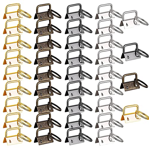 40 Stück Schlüsselanhänger Hardware, Schlüsselband Basteln Set, Klemmschließeanhänger mit Schlüsselring, Schlüsselband Rohlinge Klemmschließeanhänger, 26mm, für von Schlüsselbändern (4 Farben) von CaiYuanGJ