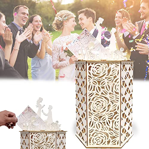 CaiYuanGJ Wedding Card Box, Hochzeitskarten Kiste Aus Holz, Hochzeit Geschenkkartenbox, Hochzeit Postbox, Geschenkkartenbox Hochzeit, für Hochzeit Verlobungsfeier Brautdusche Geschenkkarten CaiYuanGJ Wedding Card Box, Hochzeitskarten Kiste Aus Holz, Hochzeit Geschenkkartenbox, Hochzeit Postbox, Geschenkkartenbox Hochzeit, für Hochzeit Verlobungsfeier Brautdusche Geschenkkarten von CaiYuanGJ