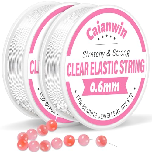 100M/0.6mm Gummiband für Armbände, Caianwin 2Spule Transparente Elastische Schmuckfaden Nylonschnur für Armbänder Perlenschmuck Basteln 100M/0.6mm Gummiband für Armbände, Caianwin 2Spule Transparente Elastische Schmuckfaden Nylonschnur für Armbänder Perlenschmuck Basteln von Caianwin