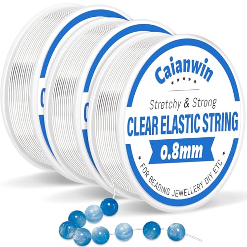 90M/0.8mmGummiband für Armbände, Caianwin 3Spule Transparente Elastische Schmuckfaden Nylonschnur für Armbänder Perlenschmuck Basteln 90M/0.8mmGummiband für Armbände, Caianwin 3Spule Transparente Elastische Schmuckfaden Nylonschnur für Armbänder Perlenschmuck Basteln von Caianwin