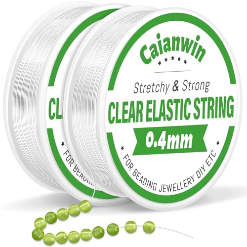 0.4mm/100M Gummiband für Armbände, Caianwin 2 Spule Transparente Elastische Schmuckfaden Nylonschnur für Armbänder Perlenschmuck Basteln 0.4mm/100M Gummiband für Armbände, Caianwin 2 Spule Transparente Elastische Schmuckfaden Nylonschnur für Armbänder Perlenschmuck Basteln von Caianwin
