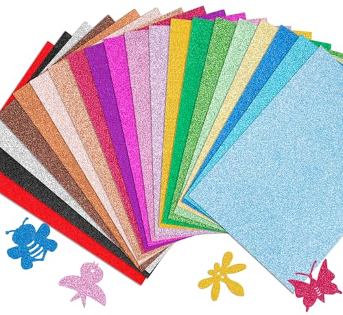 Caianwin 20 Blatt Bunt Glitzerpapier 20 Farben Glitzerpapier zum Basteln Bastelpapier Glitzer für DIY, Greeting Cards and Birthday Parties Caianwin 20 Blatt Bunt Glitzerpapier 20 Farben Glitzerpapier zum Basteln Bastelpapier Glitzer für DIY, Greeting Cards and Birthday Parties von Caianwin