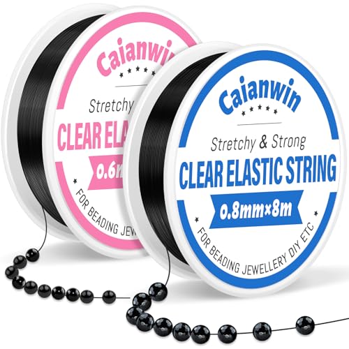 Caianwin Schwarz Elastisches Band für Armbänder 0.6mm und 0.8mm Elastische Schmuckfaden Set, Gummiband für Armbänder, Schmuckfaden für Armbänder Perlen Perlenschmuck Basteln Schnüre & Fäden Caianwin Schwarz Elastisches Band für Armbänder 0.6mm und 0.8mm Elastische Schmuckfaden Set, Gummiband für Armbänder, Schmuckfaden für Armbänder Perlen Perlenschmuck Basteln Schnüre & Fäden von Caianwin