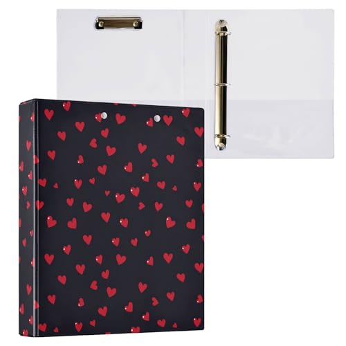1 und 1/2 Zoll Notizbuch, 3 Ringe, Schulbedarf, Ordner mit Klemmbrett, Bürobedarf, 200 Blatt, 2 Stück, Valentinstag, rotes Liebesherz 1 und 1/2 Zoll Notizbuch, 3 Ringe, Schulbedarf, Ordner mit Klemmbrett, Bürobedarf, 200 Blatt, 2 Stück, Valentinstag, rotes Liebesherz von Caihoyu