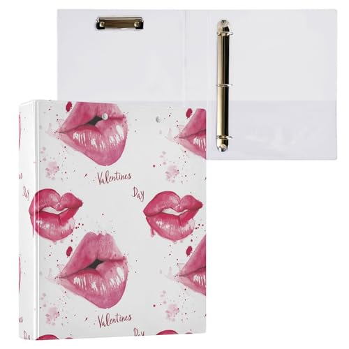 1 und 1/2 Zoll Notizbuch, 3 Ringe, Schulordner mit Klemmbrett, Bürobedarf, Hardcover, 2 Stück, Valentinstag, sexy Lippen 1 und 1/2 Zoll Notizbuch, 3 Ringe, Schulordner mit Klemmbrett, Bürobedarf, Hardcover, 2 Stück, Valentinstag, sexy Lippen von Caihoyu