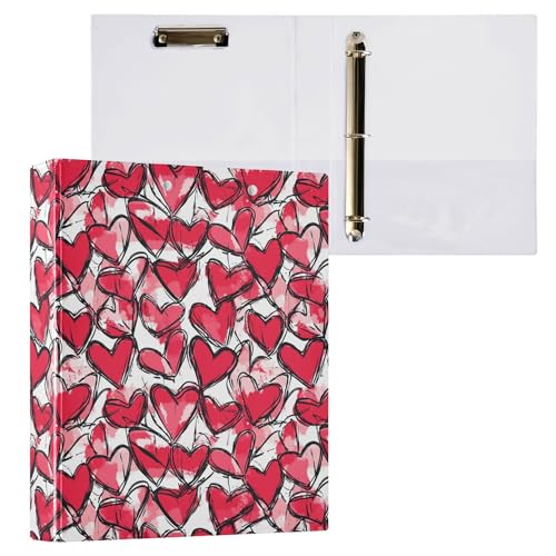1 und 1/2 Zoll Ordner mit 3 Ringen, Ordner für die Schule mit Klemmbrett, Büroordner, Zubehör, 200 Blatt, 2 Stück, Valentinstag, sexy Lippen und Herzen 1 und 1/2 Zoll Ordner mit 3 Ringen, Ordner für die Schule mit Klemmbrett, Büroordner, Zubehör, 200 Blatt, 2 Stück, Valentinstag, sexy Lippen und Herzen von Caihoyu
