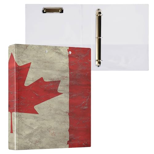3,5 cm große Ordner, runde Ringe, Schulbedarf mit Klemmbrett, sortierte Ordner, Hardcover, 2 Stück, kanadische Flagge 3,5 cm große Ordner, runde Ringe, Schulbedarf mit Klemmbrett, sortierte Ordner, Hardcover, 2 Stück, kanadische Flagge von Caihoyu