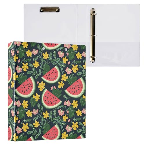 3,5 cm große Ordner mit 3 Ringen, Schulordner mit Klemmbrett, Büroordner, Zubehör, 200 Blatt, 2 Stück, Wassermelonenscheiben, Blätter, Blumen 3,5 cm große Ordner mit 3 Ringen, Schulordner mit Klemmbrett, Büroordner, Zubehör, 200 Blatt, 2 Stück, Wassermelonenscheiben, Blätter, Blumen von Caihoyu
