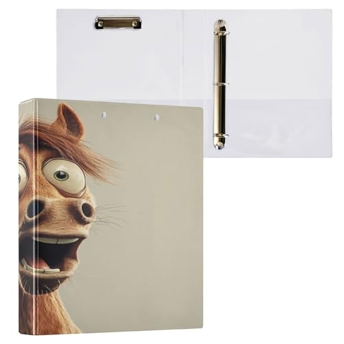 3,5 cm große Ordner mit drei Ringen Schulordner mit Klemmbrett, Bürobedarf, Hardcover, 2 Stück, Cartoon, lustige Pferdeangst 3,5 cm große Ordner mit drei Ringen Schulordner mit Klemmbrett, Bürobedarf, Hardcover, 2 Stück, Cartoon, lustige Pferdeangst von Caihoyu